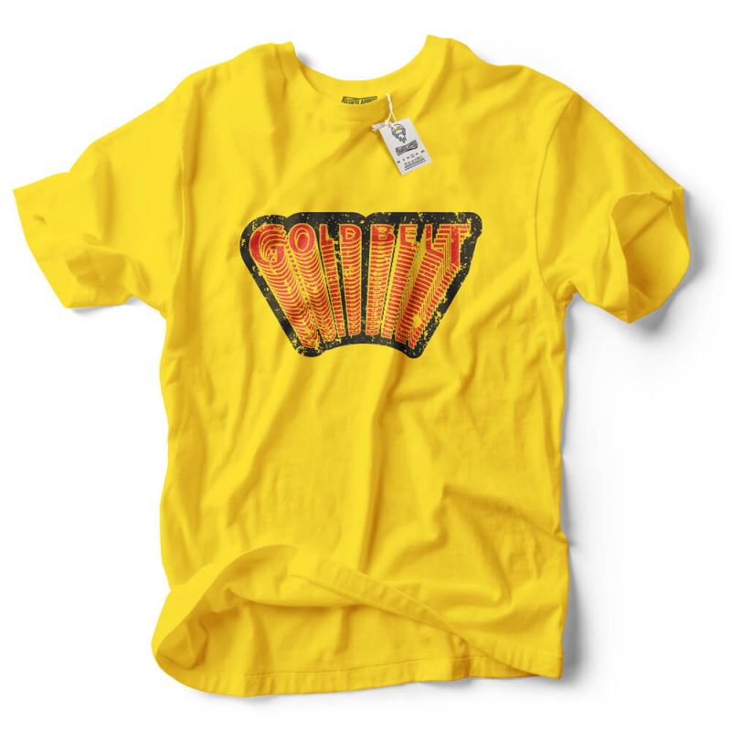 Gold Belt USA Distressed Yellow Tee Tankslapped Apparel '80s and