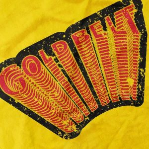 vintage gold belt t shirt golden yellow detail