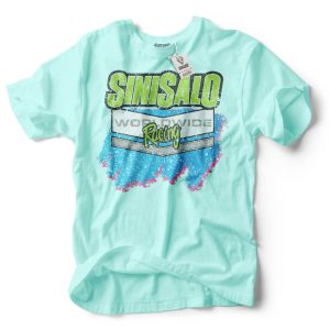sinisalo racing blue on blue shirt