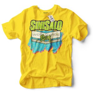 sinisalo racing blue on yellow shirt