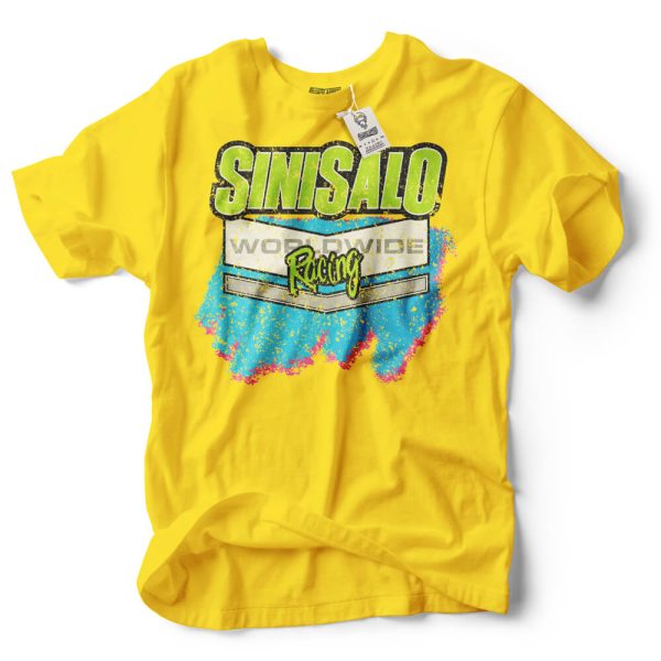 sinisalo racing blue on yellow shirt