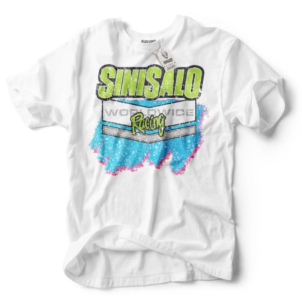 sinisalo racing blue on white shirt