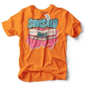 sinisalo racing pink on orange shirt