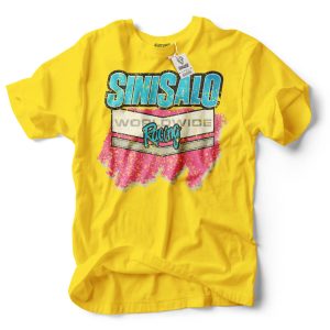 sinisalo racing pink on yellow shirt