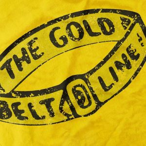 vintage the gold belt line t shirt golden yellow detail