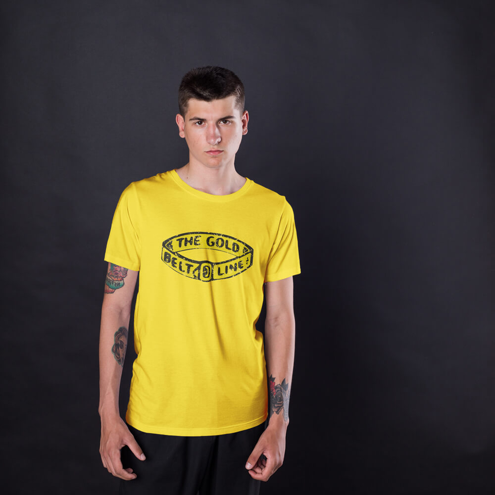 Gold Belt USA Original Distressed Yellow Tee Tankslapped Apparel