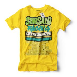 sinisalo worldwide racing graffiti on yellow woman