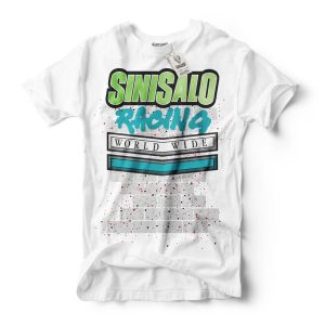 sinisalo worldwide racing graffiti on white woman