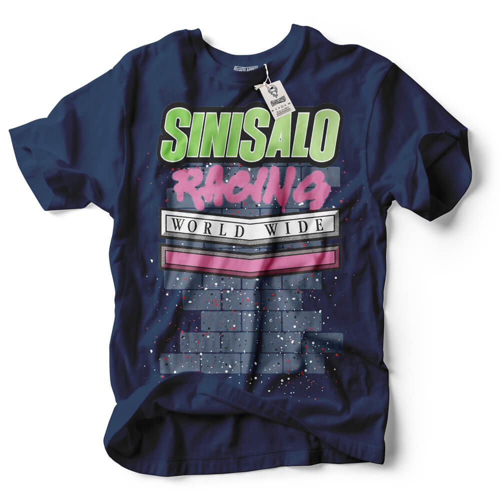 Sinisalo Racing Graffiti Distressed Navy Tee | Tankslapped Apparel